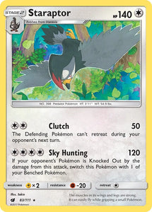 Pokemon Single Card - Crimson Invasion 083/111 Staraptor Rare Pack Fresh