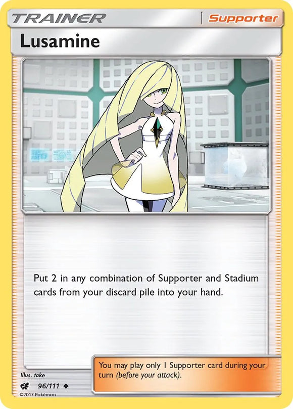 Pokemon Single Card - Crimson Invasion 096/111 Lusamine Unommon Pack Fresh