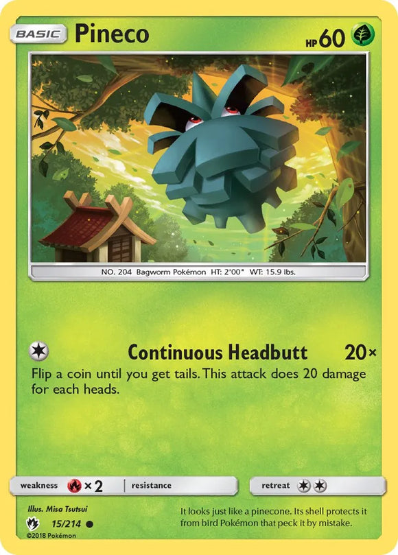 Pokemon Single Card - Lost Thunder 015/214 Pineco Common Pack Fresh