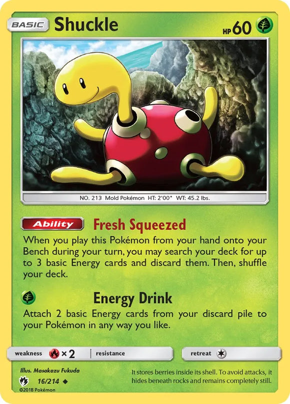 Pokemon Single Card - Lost Thunder 016/214 Shuckle Uncommon Pack Fresh