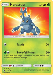 Pokemon Single Card - Lost Thunder 018/214 Heracross Uncommon Pack Fresh