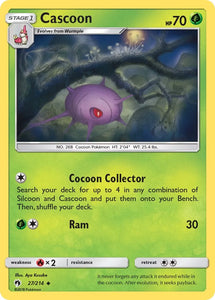 Pokemon Single Card - Lost Thunder 027/214 Cascoon Uncommon Pack Fresh