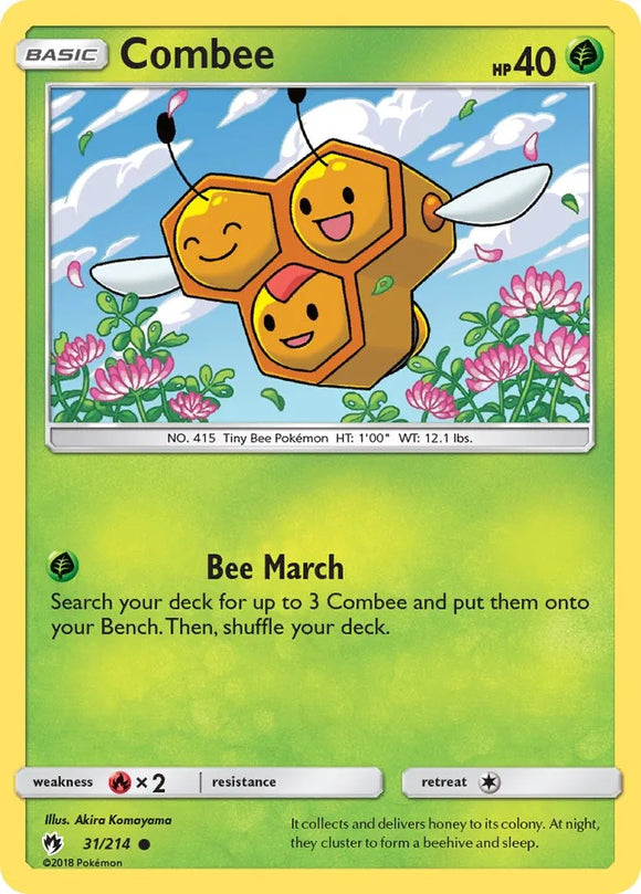 Pokemon Single Card - Lost Thunder 031/214 Combee Common Pack Fresh