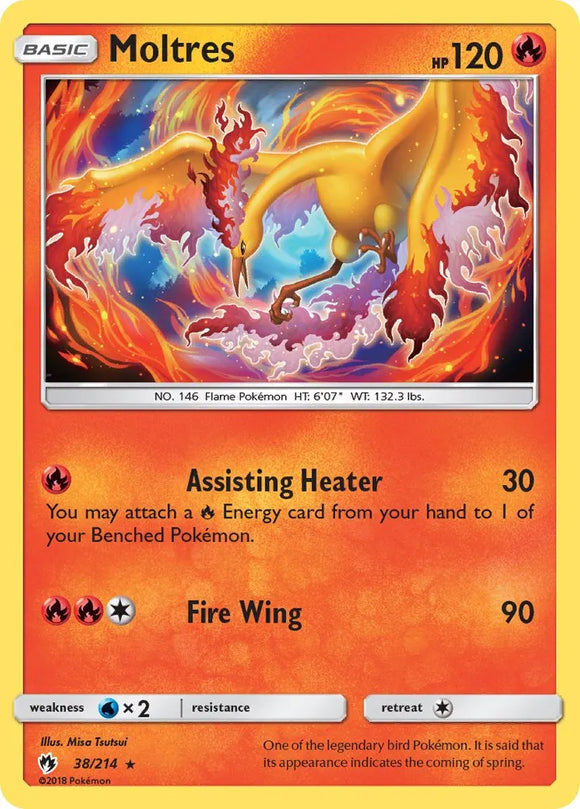 Pokemon Single Card - Lost Thunder 038/214 Moltres Rare Pack Fresh