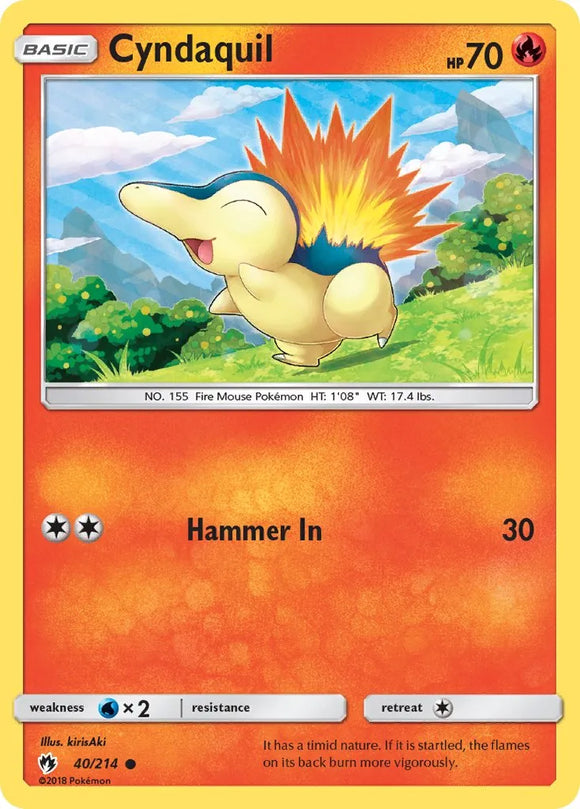 Pokemon Single Card - Lost Thunder 040/214 Cyndaquil Common Pack Fresh