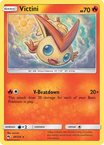 Pokemon Single Card - Lost Thunder 049/214 Victini Rare Pack Fresh