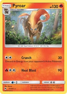 Pokemon Single Card - Lost Thunder 051/214 Pyroar Rare Pack Fresh