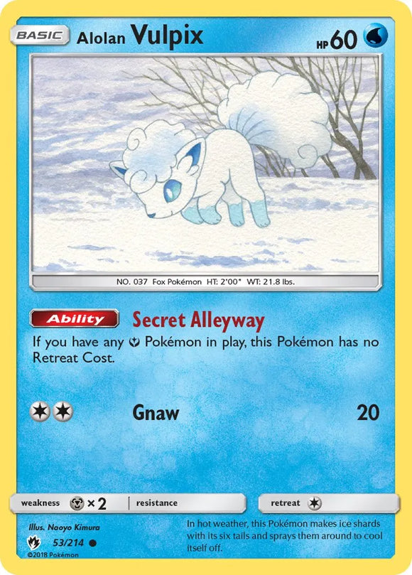 Pokemon Single Card - Lost Thunder 053/214 Alolan Vulpix Common Pack Fresh