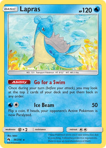 Pokemon Single Card - Lost Thunder 056/214 Lapras Rare Pack Fresh