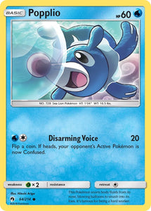 Pokemon Single Card - Lost Thunder 064/214 Popplio Common Pack Fresh