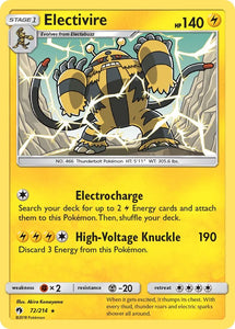 Pokemon Single Card - Lost Thunder 072/214 Electivire Rare Pack Fresh