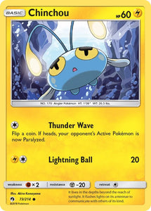 Pokemon Single Card - Lost Thunder 073/214 Chinchou Common Pack Fresh