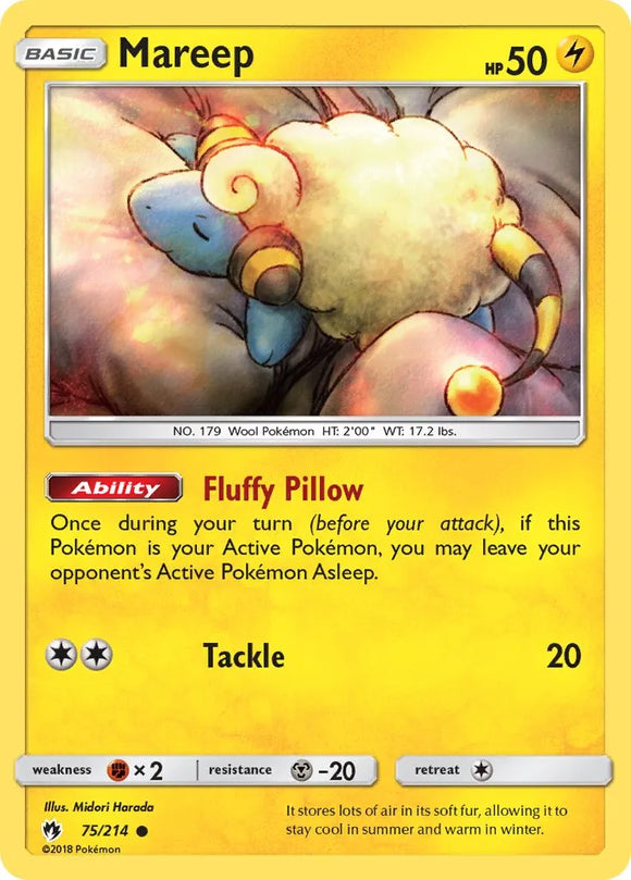 Pokemon Single Card - Lost Thunder 075/214 Mareep Common Pack Fresh