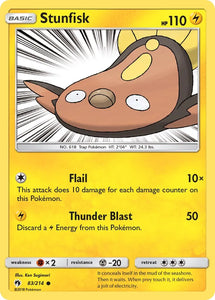 Pokemon Single Card - Lost Thunder 083/214 Stunfisk Common Pack Fresh