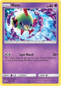 Pokemon Single Card - Lost Thunder 087/214 Natu Common Pack Fresh