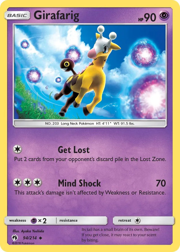 Pokemon Single Card - Lost Thunder 094/214 Girafarig Uncommon Pack Fresh