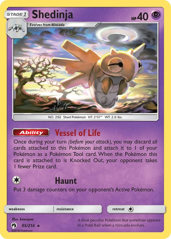 Pokemon Single Card - Lost Thunder 095/214 Shedinja Rare Pack Fresh