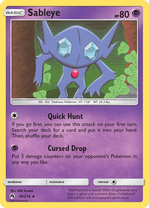 Pokemon Single Card - Lost Thunder 096/214 Sableye Uncommon Pack Fresh