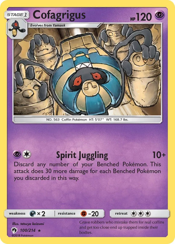 Pokemon Single Card - Lost Thunder 100/214 Cofagrigus Rare Pack Fresh