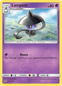 Pokemon Single Card - Lost Thunder 102/214 Lampent Uncommon Pack Fresh