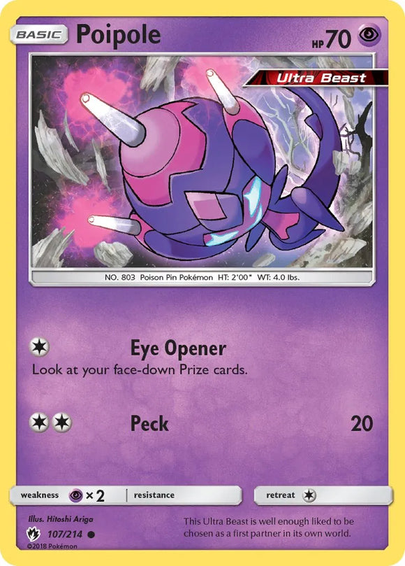 Pokemon Single Card - Lost Thunder 107/214 Poipole Common Pack Fresh