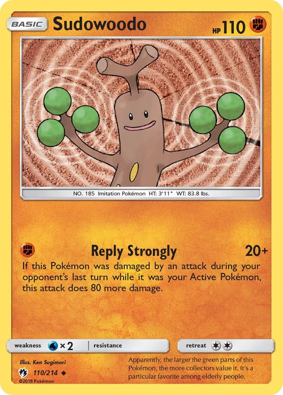 Pokemon Single Card - Lost Thunder 110/214 Sudowoodo Uncommon Pack Fresh