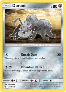 Pokemon Single Card - Lost Thunder 128/214 Durant Common Pack Fresh