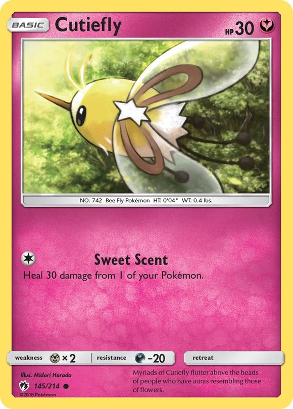 Pokemon Single Card - Lost Thunder 145/214 Cutiefly Common Pack Fresh