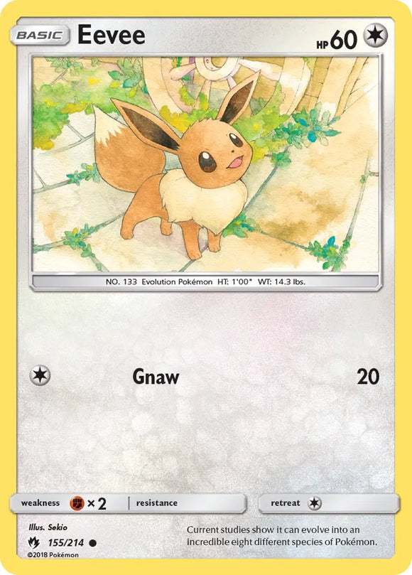 Pokemon Single Card - Lost Thunder 155/214 Eevee Common Pack Fresh