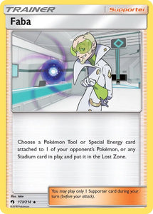 Pokemon Single Card - Lost Thunder 173/214 Faba Uncommon Pack Fresh