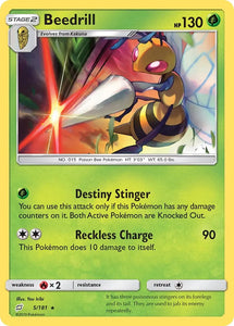 Pokemon Single Card - Team Up 005/181 Beedrill Rare Pack Fresh