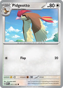 Pokemon Single Card - Scarlet & Violet 151 - 017/165 Pidgeotto Common Pack Fresh