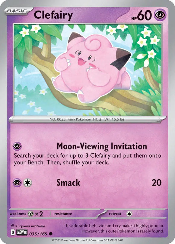 Pokemon Single Card - Scarlet & Violet 151 - 035/165 Clefairy Common Pack Fresh