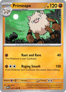 Pokemon Single Card - Scarlet & Violet 151 - 057/165 Primeape Uncommon Pack Fresh