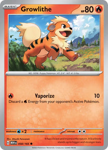 Pokemon Single Card - Scarlet & Violet 151 - 058/165 Growlithe Common Pack Fresh