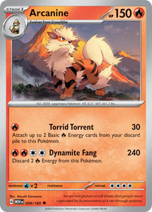 Pokemon Single Card - Scarlet & Violet 151 - 059/165 Arcanine Uncommon Pack Fresh