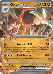 Pokemon Single Card - Scarlet & Violet 151 - 076/165 Golem ex Pack Fresh