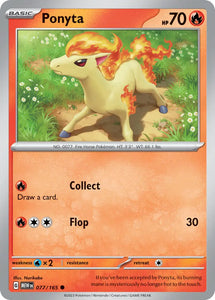 Pokemon Single Card - Scarlet & Violet 151 - 077/165 Ponyta Common Pack Fresh