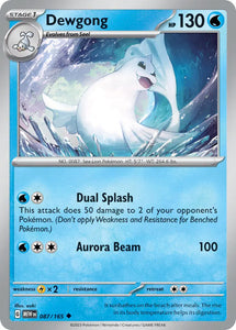 Pokemon Single Card - Scarlet & Violet 151 - 087/165 Dewgong Uncommon Pack Fresh