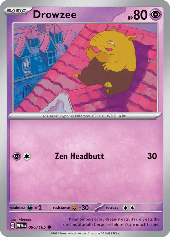 Pokemon Single Card - Scarlet & Violet 151 - 096/165 Drowzee Common Pack Fresh