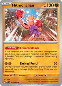 Pokemon Single Card - Scarlet & Violet 151 - 107/165 Hitmonchan Uncommon Pack Fresh