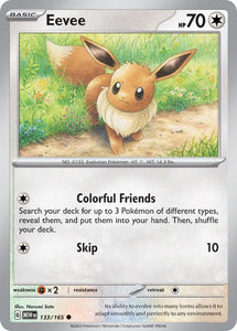 Pokemon Single Card - Scarlet & Violet 151 - 133/165 Eevee Common Pack Fresh