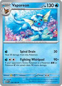 Pokemon Single Card - Scarlet & Violet 151 - 134/165 Vaporeon Holo Rare Pack Fresh