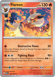 Pokemon Single Card - Scarlet & Violet 151 - 136/165 Flareon Holo Rare Pack Fresh