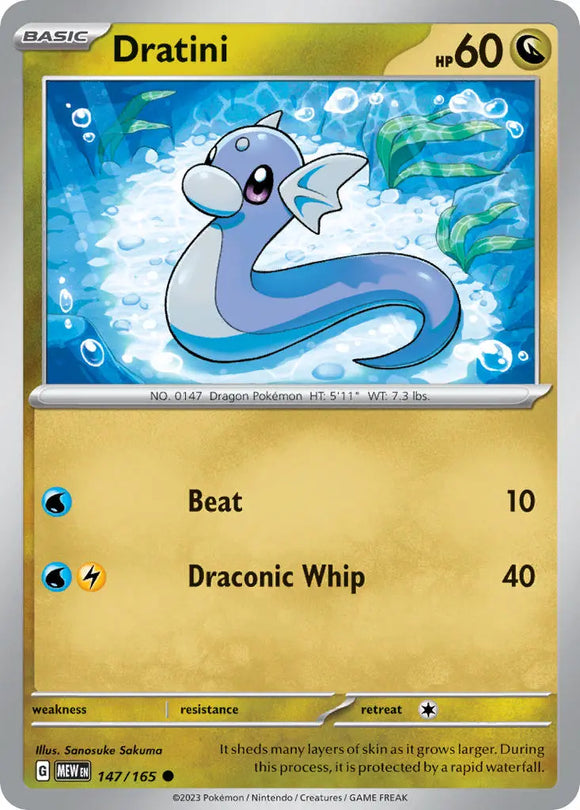 Pokemon Single Card - Scarlet & Violet 151 - 147/165 Dratini Common Pack Fresh