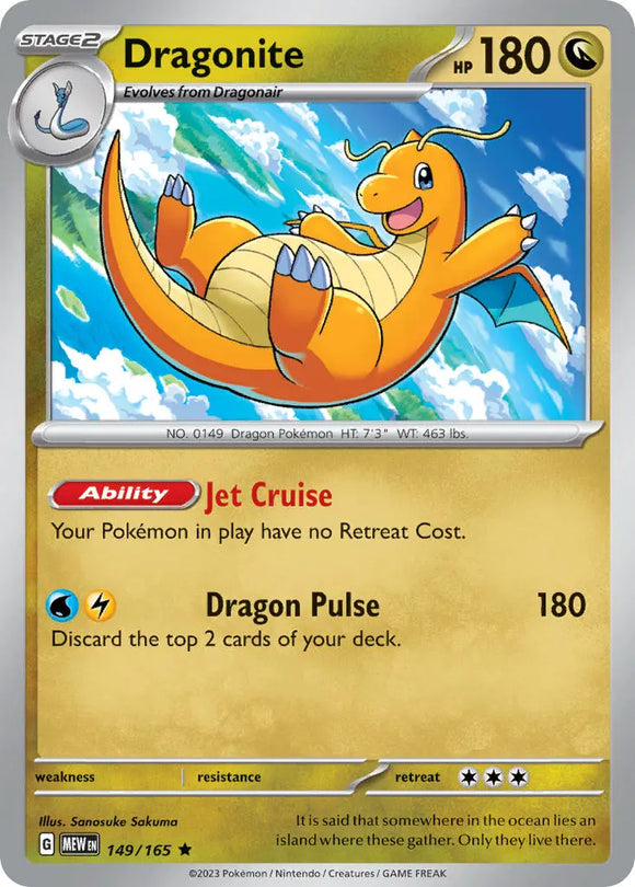 Pokemon Single Card - Scarlet & Violet 151 - 149/165 Dragonite Holo Rare Pack Fresh