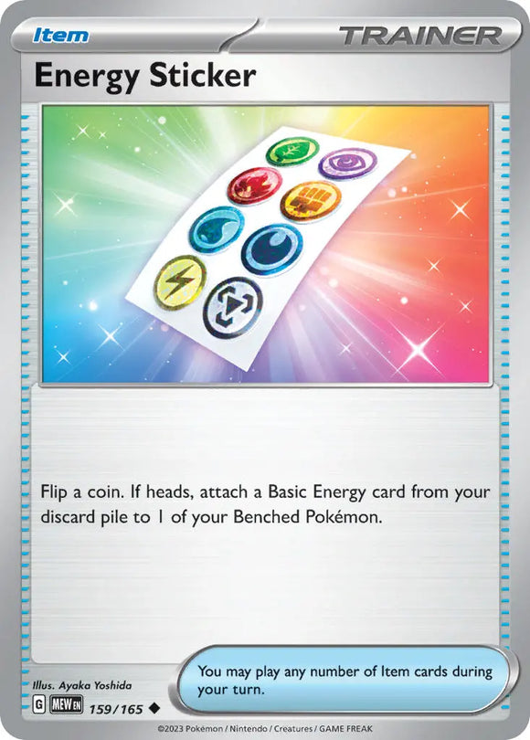 Pokemon Single Card - Scarlet & Violet 151 - 159/165 Energy Sticker Uncommon Pack Fresh