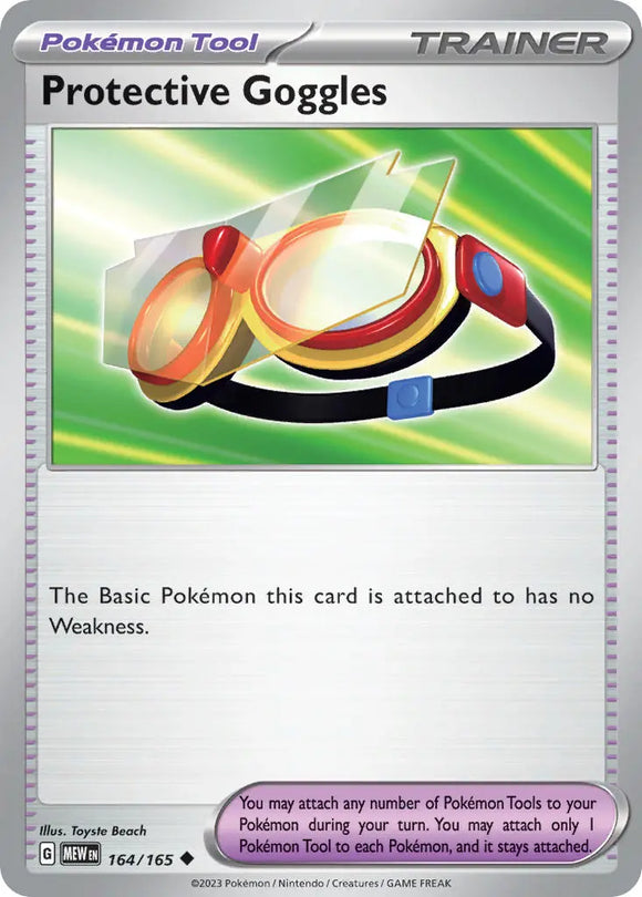 Pokemon Single Card - Scarlet & Violet 151 - 164/165 Protective Goggles Uncommon Pack Fresh