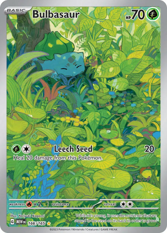 Pokemon Single Card - Scarlet & Violet 151 - 166/165 Bulbasaur Illustration Rare Pack Fresh