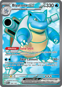 Pokemon Single Card - Scarlet & Violet 151 - 184/165 Blastoise ex Full Art Pack Fresh